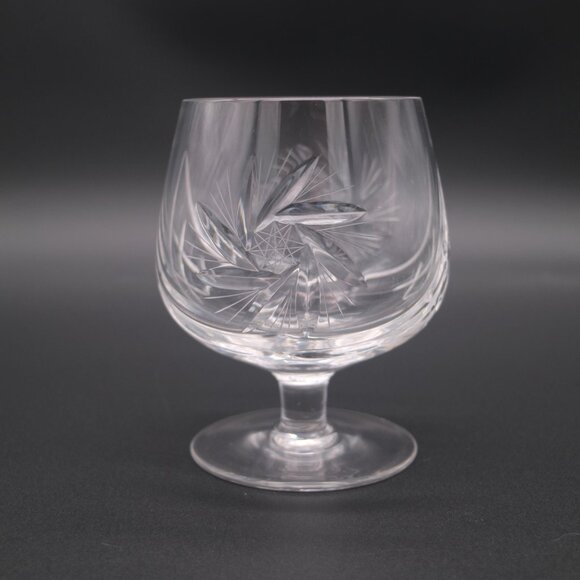 Vintage 5" Pinwheel Cut Crystal Brandy Snifter Goblet Hock - Set of 8 - Picture 6 of 12